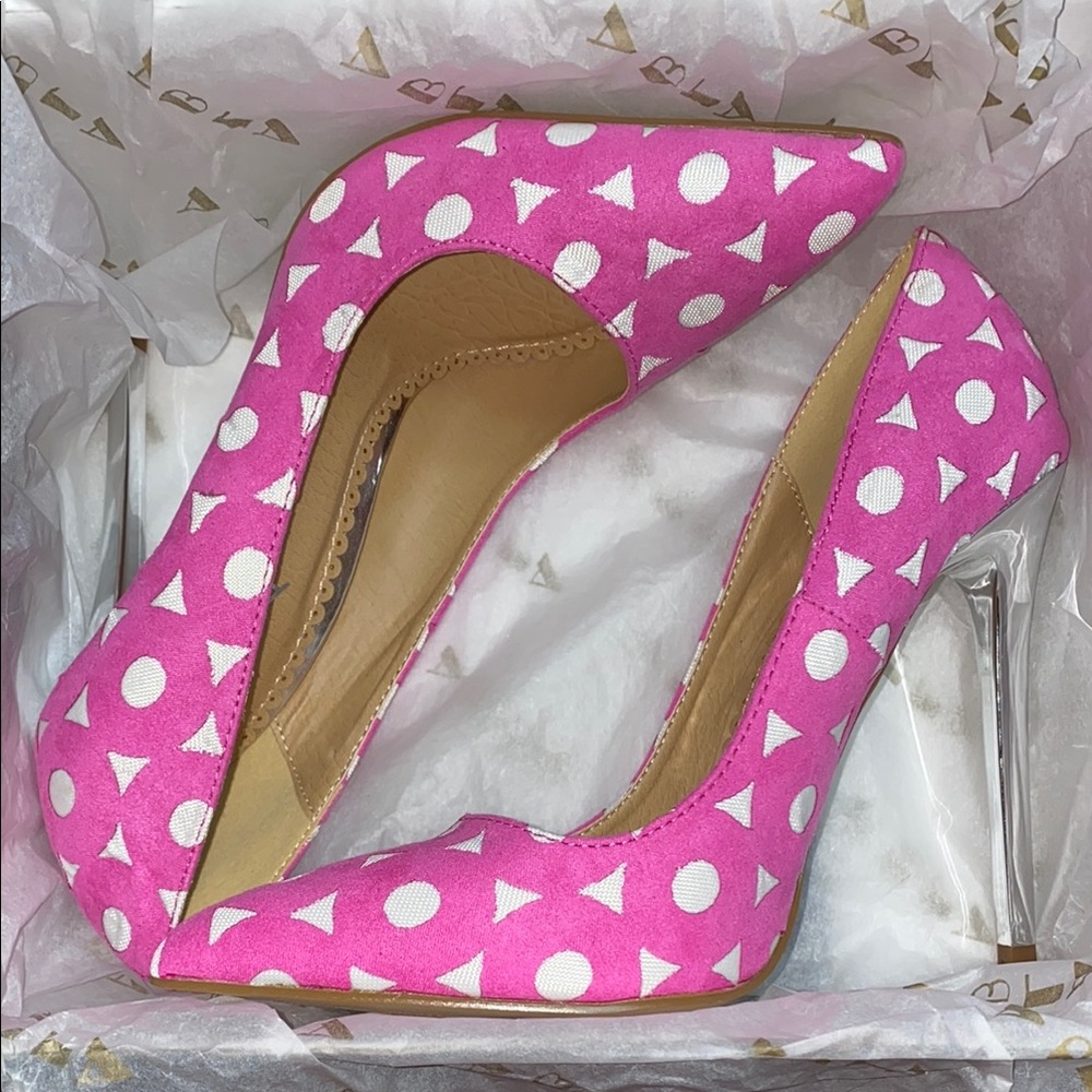 Alba cut out Stylish Pink and White Heels